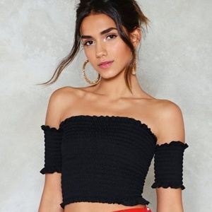 NWT Nasty Gal Jiggy With It Ruched Top